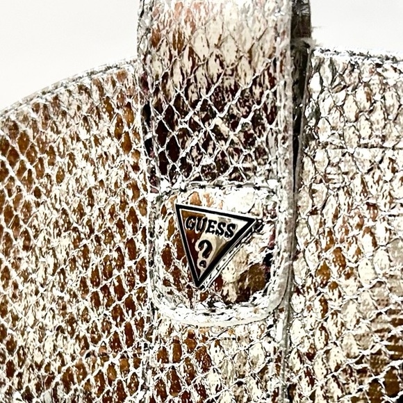 Guess Women’s Silver Snakeskin Western Disco Stiletto Ankle Boots Size 5.5 NWOT - Picture 10 of 13